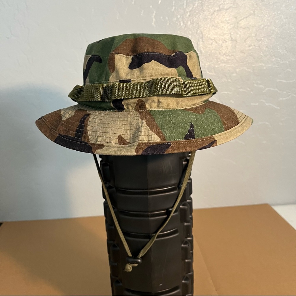 Vintage Style M81 Woodland Camo Boonie Hat Type II Hot Weather Sun Cap 7 3/4